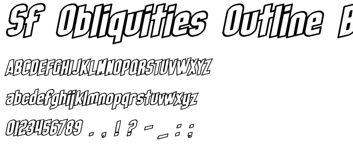 SF Obliquities Outline Bold font